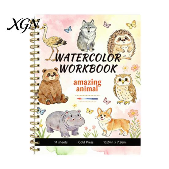 Creative Color Matching Practice Book Watercolor Coloring Book, Clean And Bright Patterns Design, Thick Art Supplies for Kids Painting Paper