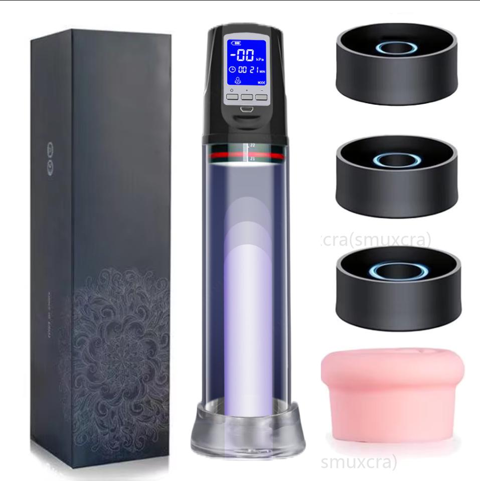 Electric Penis Pump Male Masturbator Vacuum Pump Extender Enlarger Dick Pump Cock Ring Adult Delayed Ejaculation Training 18+