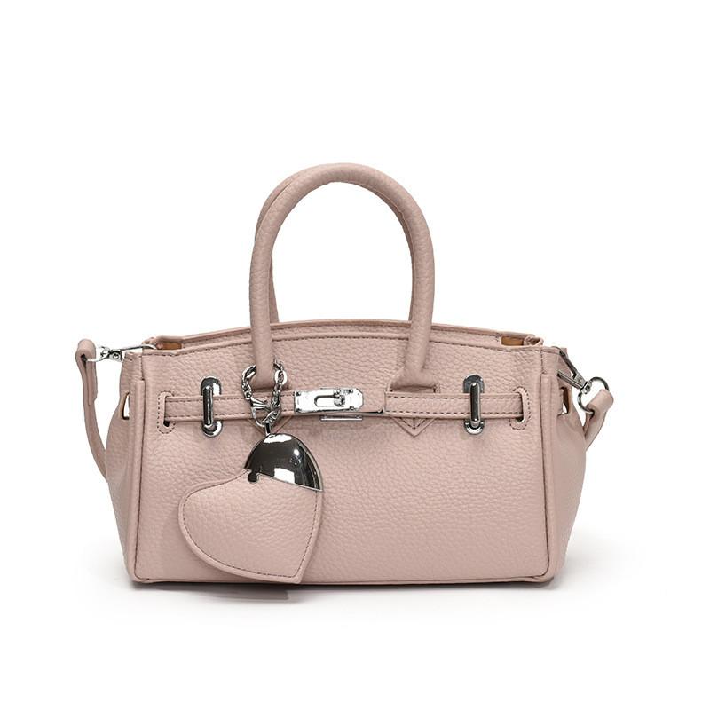 Pendant Symbol Heart Gold Handheld Purse Sewed Detailing Shoulder Strap Office