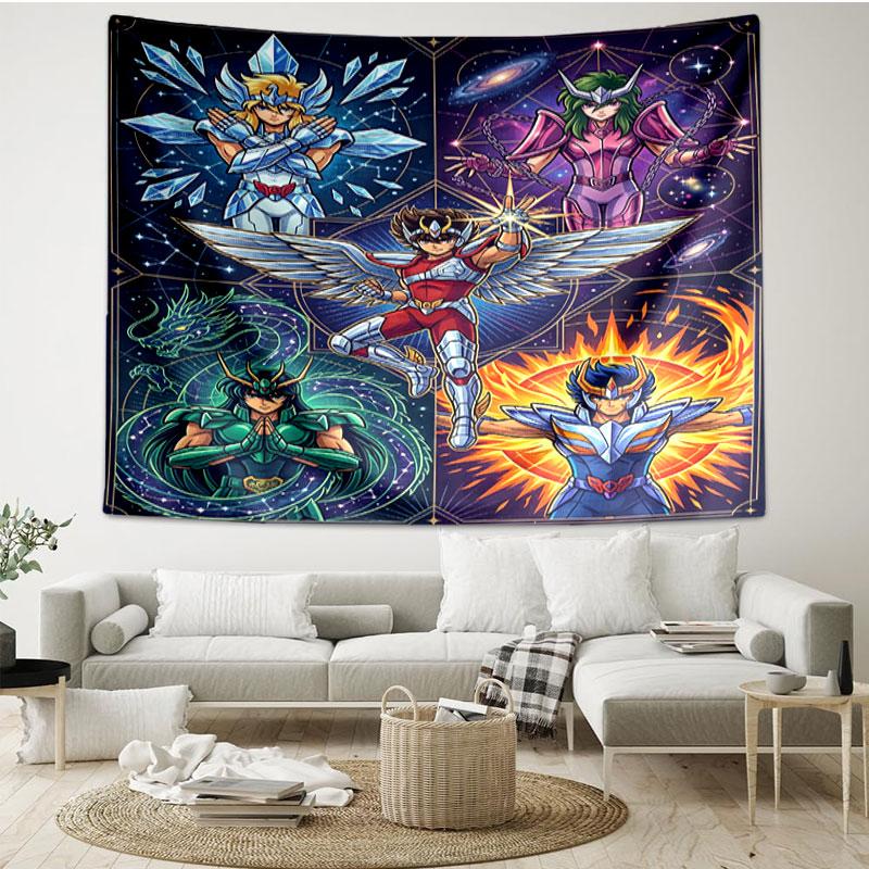 Saint Seiya Print Tapestry - Portable Wall Decor Cloth, for Home, Dorm, Travel, Bedroom, Living Room - Ideal Birthday Housewarming Gift