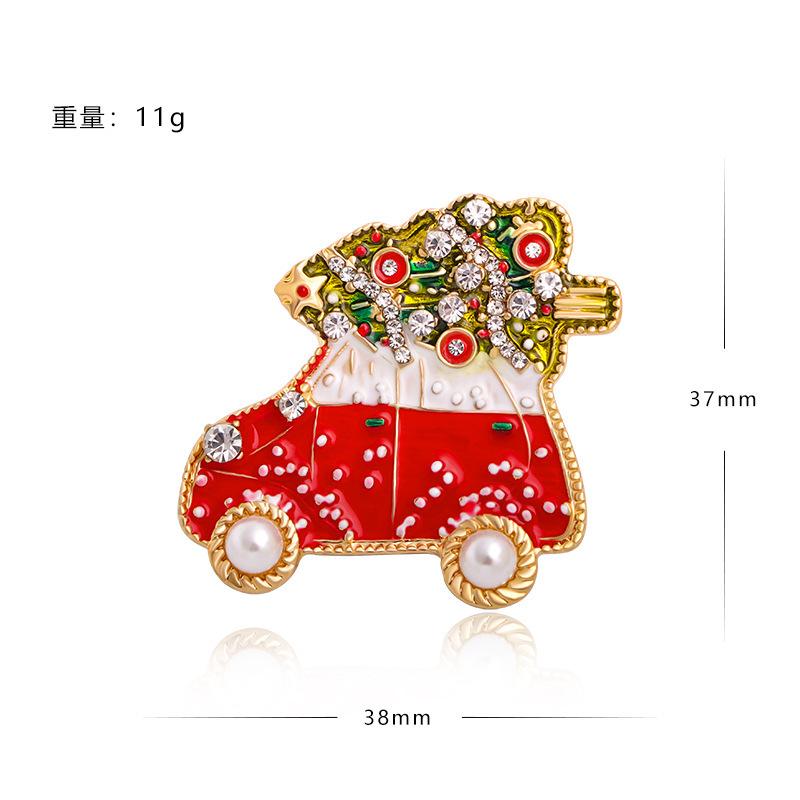Brooch Christmas Brooch Deer Snowman Christmas Tree Corsage Alloy Diamond Versatile Clothing Accessories
