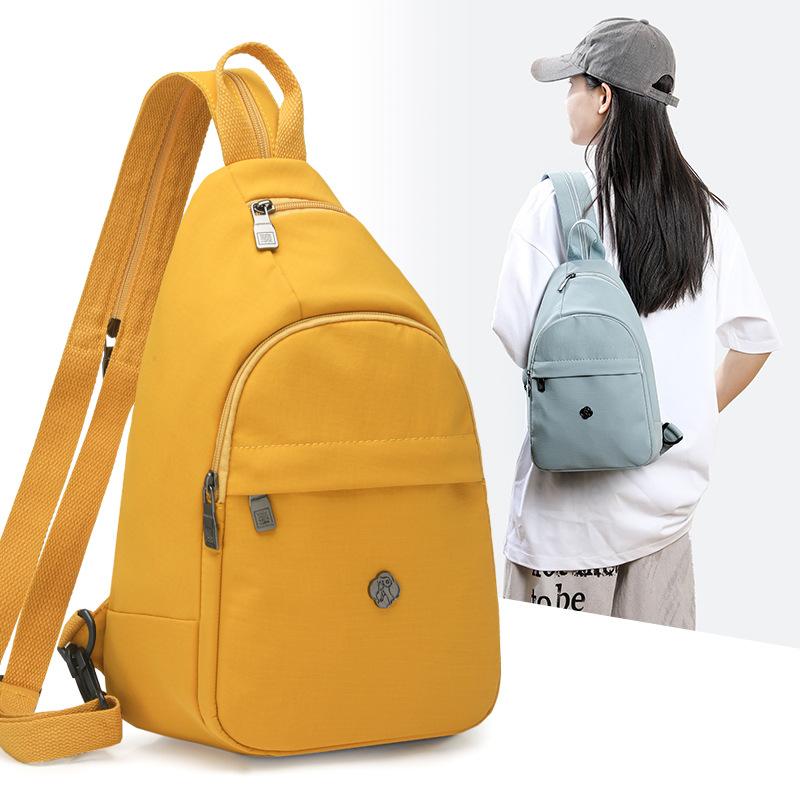 Solid Color Backpack Multi-functional Chest Bag Women's Shoulder Crossbody Bag