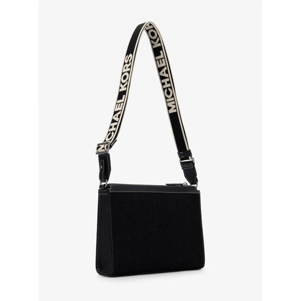 Michael Kors Cooper Denim 3 In 1 Crossbody Pouch 37s6lcom2c3354 Black Wash
