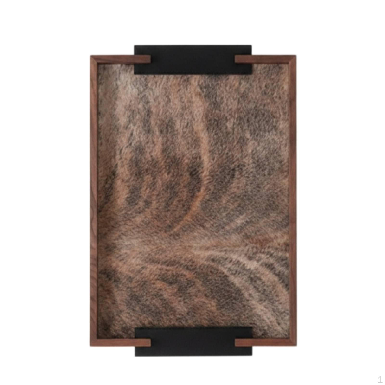 WalnutFramed Tray Minimalist decorative Shallow Household Item Tiger Stripe