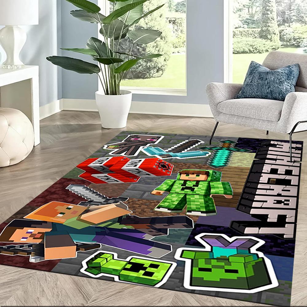Minecraft 153 Floor Mat Design for Foyer Study Room Dormitory Dining Room Antislip Carpet Anime Office Decor Gift for Festivals