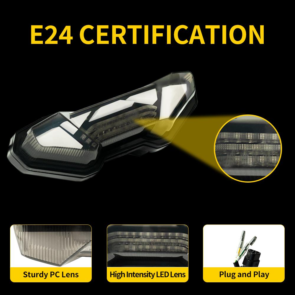 Motorcycle Tail Lights LED E24 Brake Lamp for Yamaha Tracer 900 GT 2017-2020 Tracer 9 GT 2025-2025 Taillight Turn Signal Light
