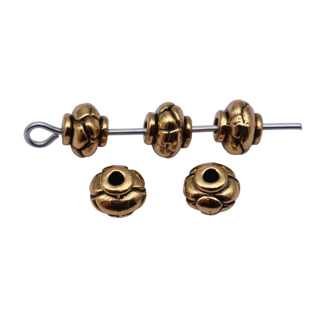Multi Color Flower Edge Spacer Beads Metal Charms For Jewelry Making Accessories