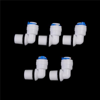 5Pcs 1/4" Male Thread - 1/4" Od Tube Ro Water Elbow Quick Connector