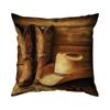 Home Decor Cowboy Boots & Hat Printed Pillow Cover Pattern Cushion Cover Suitable for Sofa Bedroom Car Pillow Cover