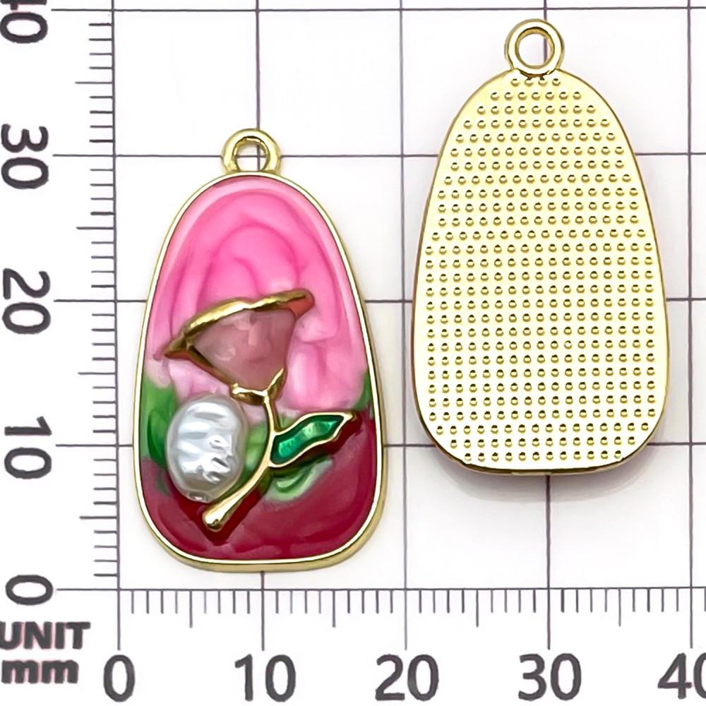 Heart & Flower Pendant Charms: Mixed 6 Colors Oil Drip Alloy for DIY Jewelry