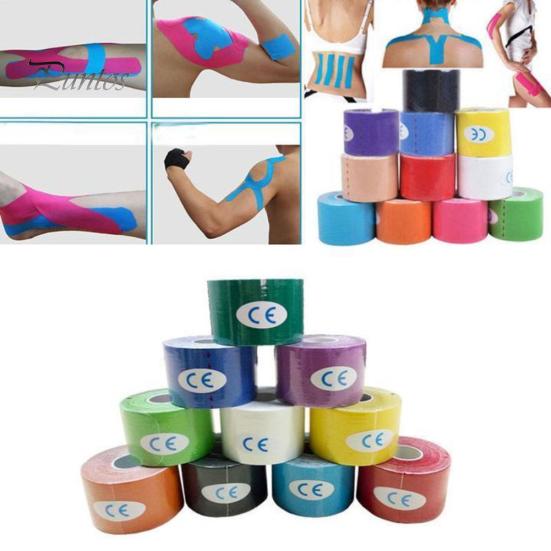 Sport Tape 1 Roll Bandage Breathable Lightweight Cotton Medical Fitness Intramuscular Kinesiology Patch for Adult