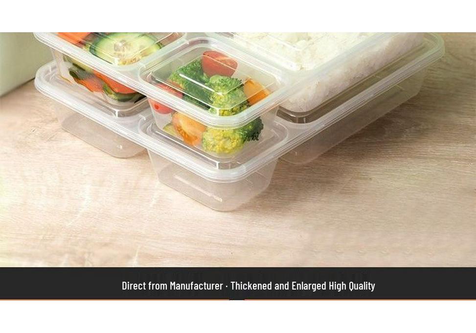 Thickened Disposable Bento Box with Five Compartments