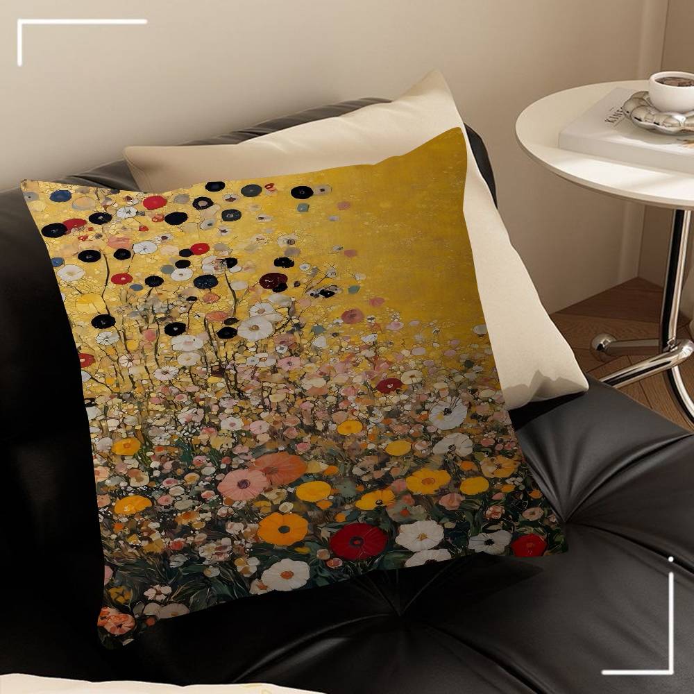 Abstract Flower Canvas Painting Modern Floral Prints Pillow Cover Sofa Cushion Cover Home Room Decoration Children Gift