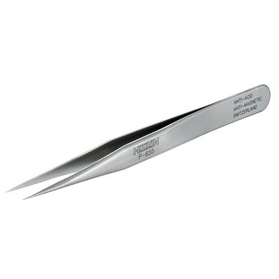 Präzisions-Pinzette, Gesamtlänge, Öffnungsweite, Spitzenbreite, gerader Typ, Typ, nicht magnetisch, 120mm, 8mm, 0,2mm, P-655