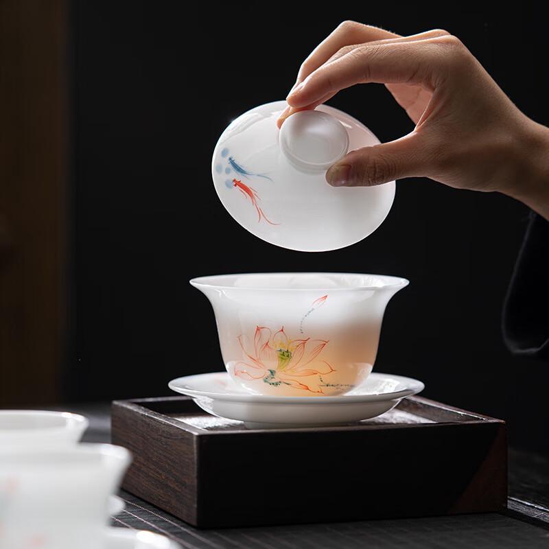 He Yu Xi Yu Xi He Hand-painted Ice Jade Porcelain Tea Set