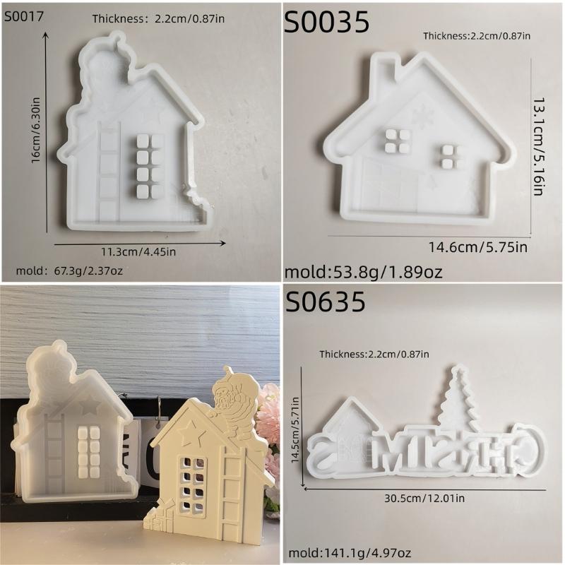 Christmas House Resin Silicone Molds Silicones Concrete Cement Moulds Christmas House Silicone Molds for Epoxy Resin