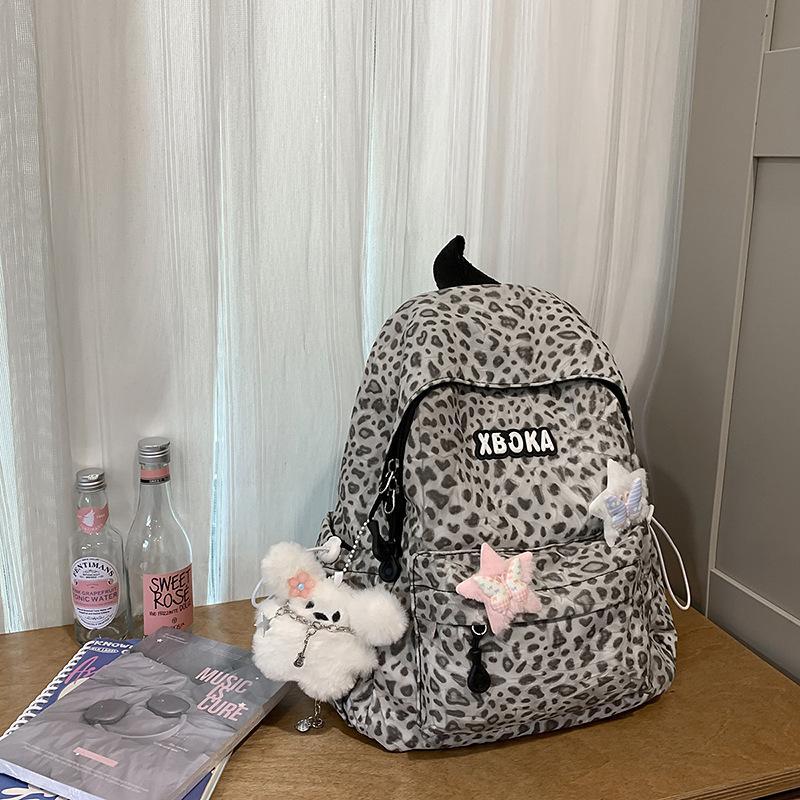 Schultasche neu hochwertig japanisch ins frisch und süß Leopardenmuster Mini-Rucksack Oberschüler Rucksack mit großer Kapazität
