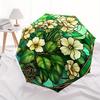 Stunning Stained Floral Panel - Decorative Artwork for Windows or WallsUmbrella, Portable 3-Fold Compact Umbrella for Men & Women Gift
