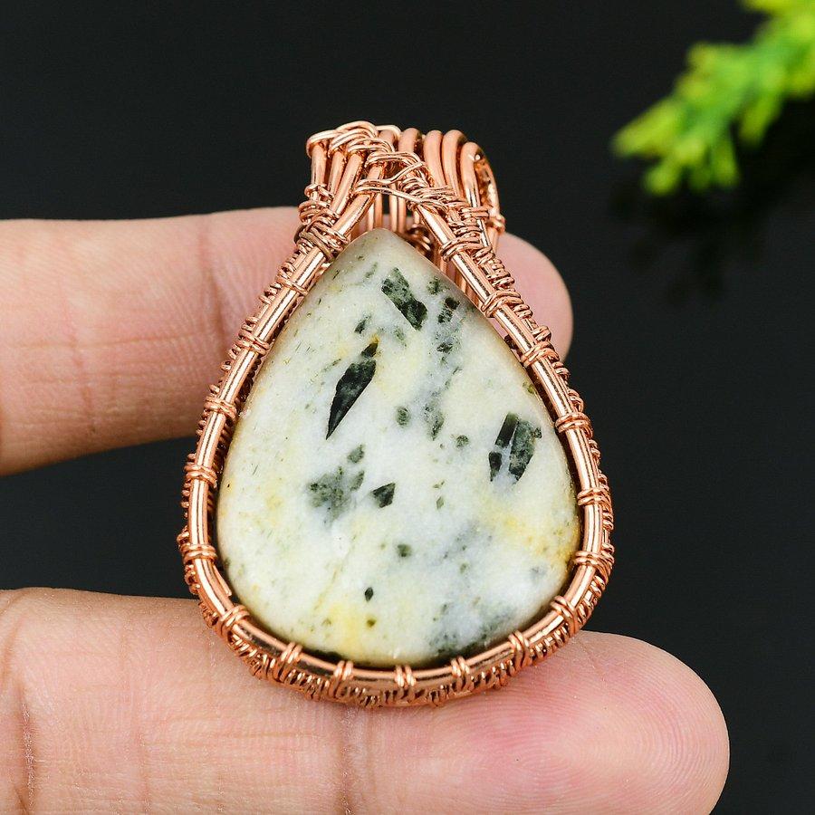 Variscite Handmade Copper Wire Wrap Jewelry Pendant 1.97 f1L68