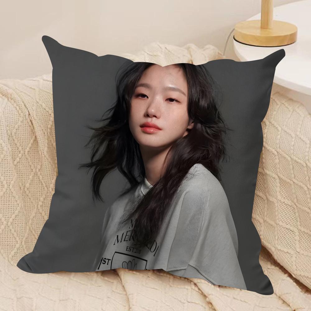 Kim Go Eun Cushion Cover Soft Plush Fabric DoubleSided Printed Sofa Cushion Cover for All Seasons Home Decor Gift 30x30cm