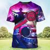 Fashionable DJ Men's Printed T-shirt Disco Popular Short Sleeved Street Party Hip-hop Casual O-Neck Oversized Comfortable Top