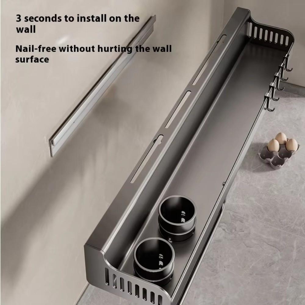 Wall Mounted Kitchen Storage Rack Moisture-Proof Kitchenware Holder  Spice Organization