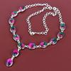 Faceted multi tourmaline necklace 925 sterling silver necklace top quality gemstone jewelry adjustable chain handmade necklace gifts for mom