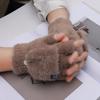 Winter Warm Plush Fingerless Flip-Top Gloves - Thick, Cold-Proof Outdoor Gloves & Internet Trend