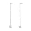 S925 Sterling Silver Butterfly Tassel Earrings with Zirconia