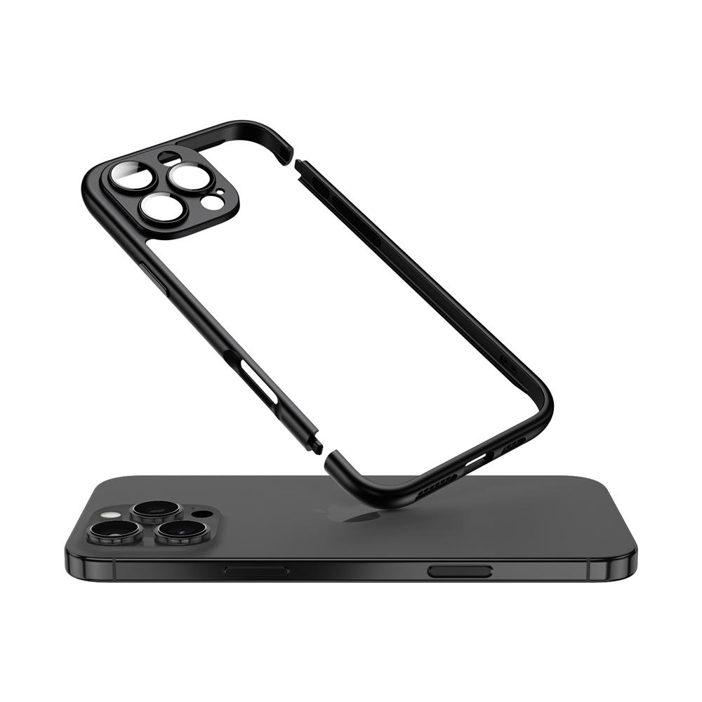 Slim Matte Frame With Glass Lens Protection Case For iPhone 16 15 14 13 12 Pro Max Plus Hollow Back Panel Cooling Bumper Cover