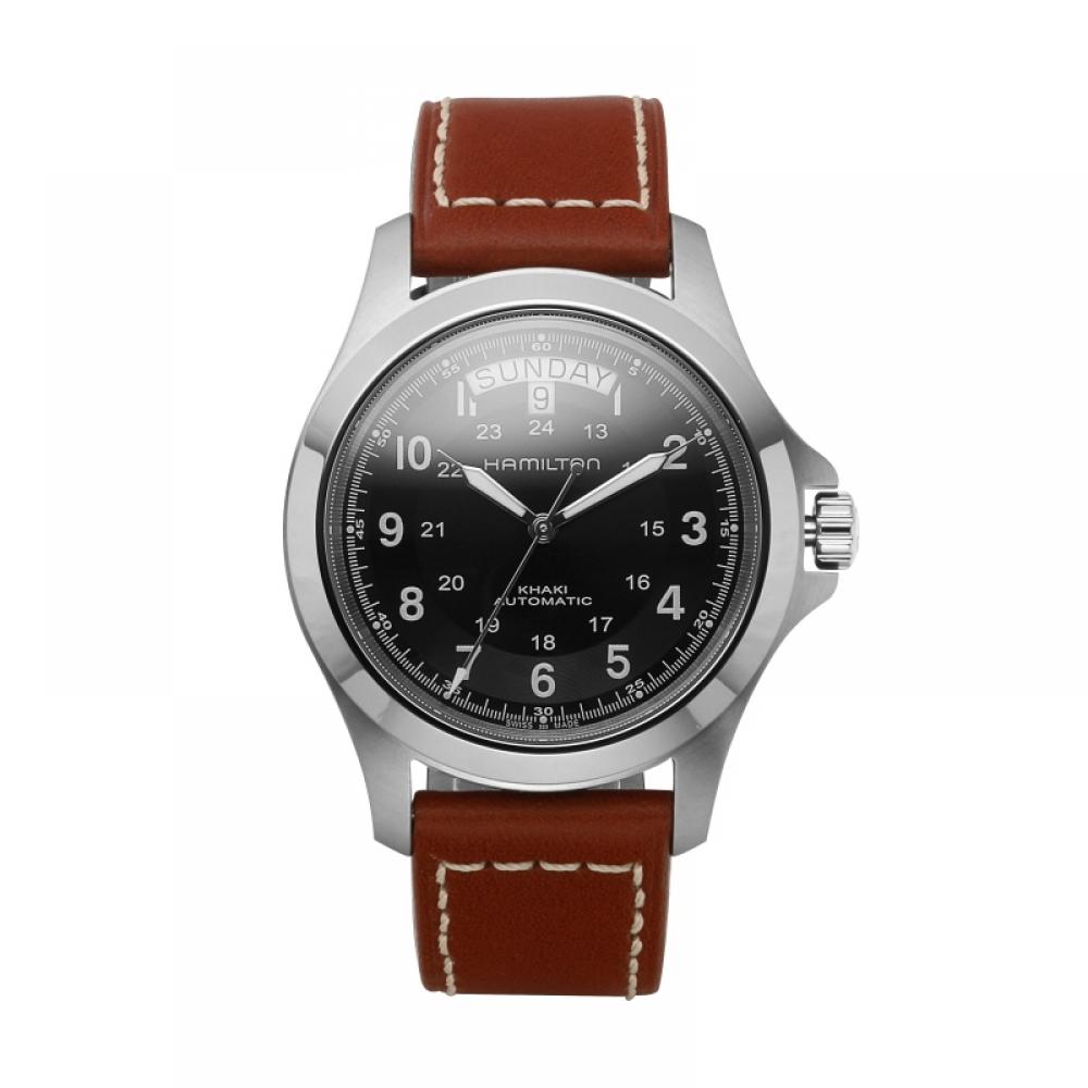 Hamilton Men S Leather Watch Khaki Field King H64455533