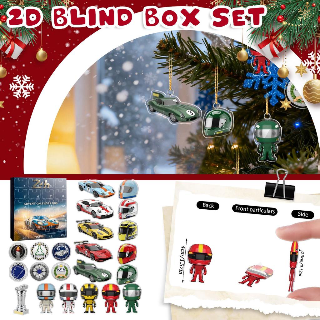 Calendar de Advent de Crăciun, Calendar de Advent de 24 de zile Colecție Numărătoare Inversă de Sărbători, Cutie cu Pandantive Potrivită Pentru Cadouri Surpriză de Crăciun