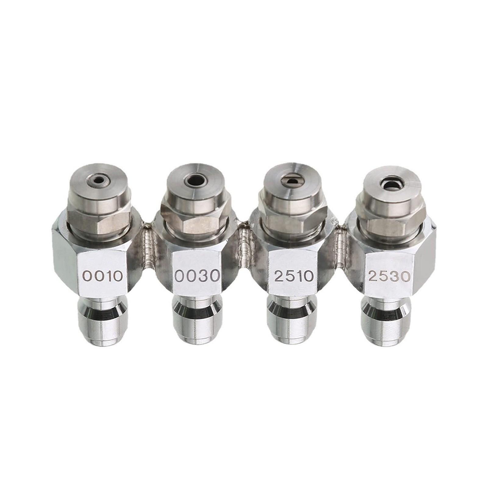 

Интегрированное 4-стороннее сопло для мойки высокого давления 1/4 дюйма – Набор насадок для распыления высокого давления из нержавеющей стали One Size