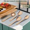 4 Pieces Stainless Steel Rose Gold Serving Spoons Set for Dining Table/Kitchen, 1.8 Mm Heavy Gauge