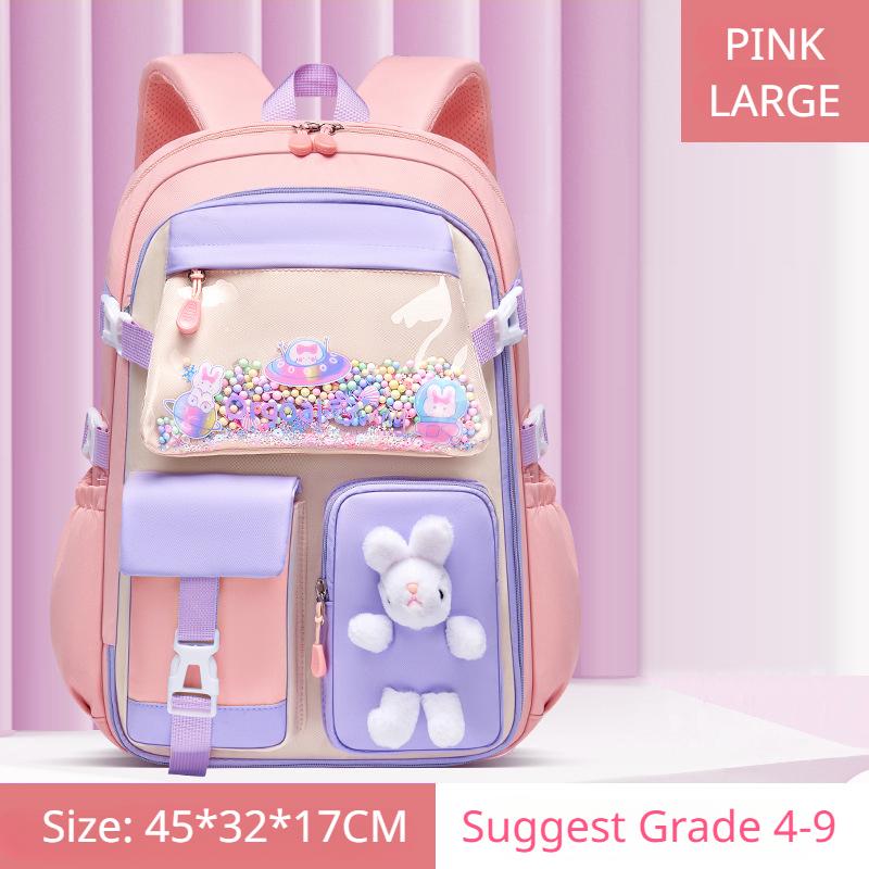 Spring Autumn New Primary School Girl Schoolbag Spine Protect Lightweight Children Backpack Refrigerator Open Large Capacity Book Bag Teenager Student