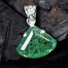 Natural Green Emerald 38.45 Ct CERTIFIED 925 Sterling Silver Fancy Cut Pendant MY.PD-166-NS