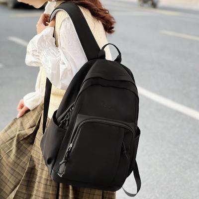 Simple Campus Soft Girl Schoolbag Original Style Antique Sense Solid Color Middle School Student Backpack