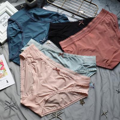 Girls Panties Thin Silk Skating Silk Seamless Quick-drying Lace Underwear Women Low-rise Women's Briefs