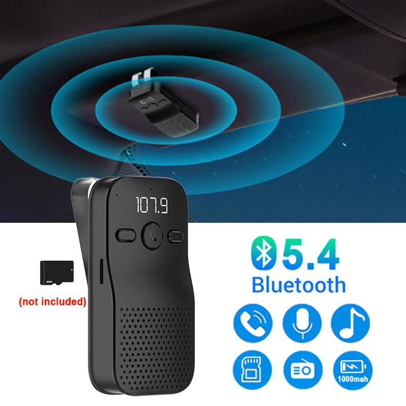 Bluetooth 5.4 Auto-Kit Freisprecheinrichtung Dual 3W Lautsprechertelefon Sonnenblendenlautsprecher MP3-Player Drahtloser Musikempfänger Mit Sprachassistent