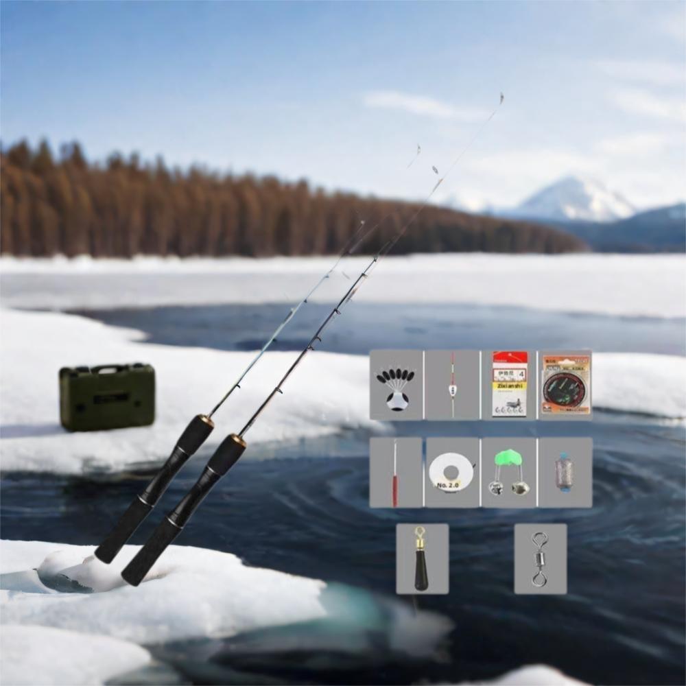 Retractable Ice Fishing Rods Carbon Material Portable Design Ice Fishing Pen Pole 60cm Length 70cm Length Ice Fishing Rod Set