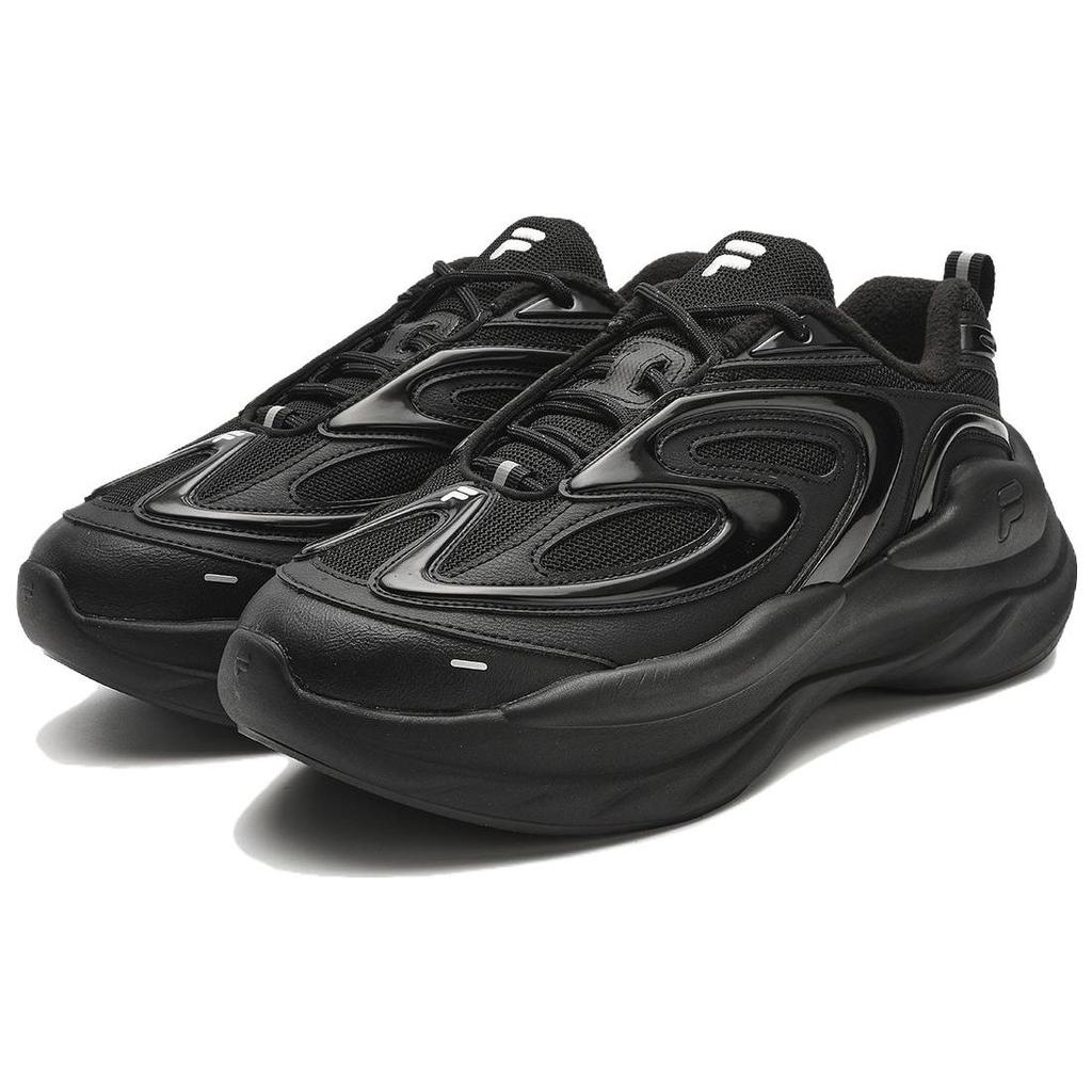Fila Fusion Buzzard Meteor Shoes Fabric Synthetic Leather Tpu Thick Bottom Warm Low Top Casual Shoes Men Sneaker Black T12M341117FBK