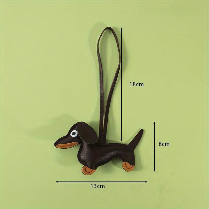 Classic Cute Leather Puppy Dog Hanging Accessories Lovely Dachshund Bag Charm Phone Pendant Trinket Keychain Accessories