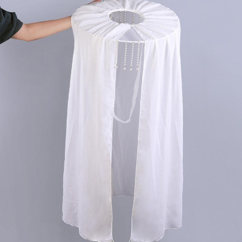 White Chinese Ancient Veils Hat Tradition Hat Douli Hat Role Playing Knight Hat for Authentic Historical