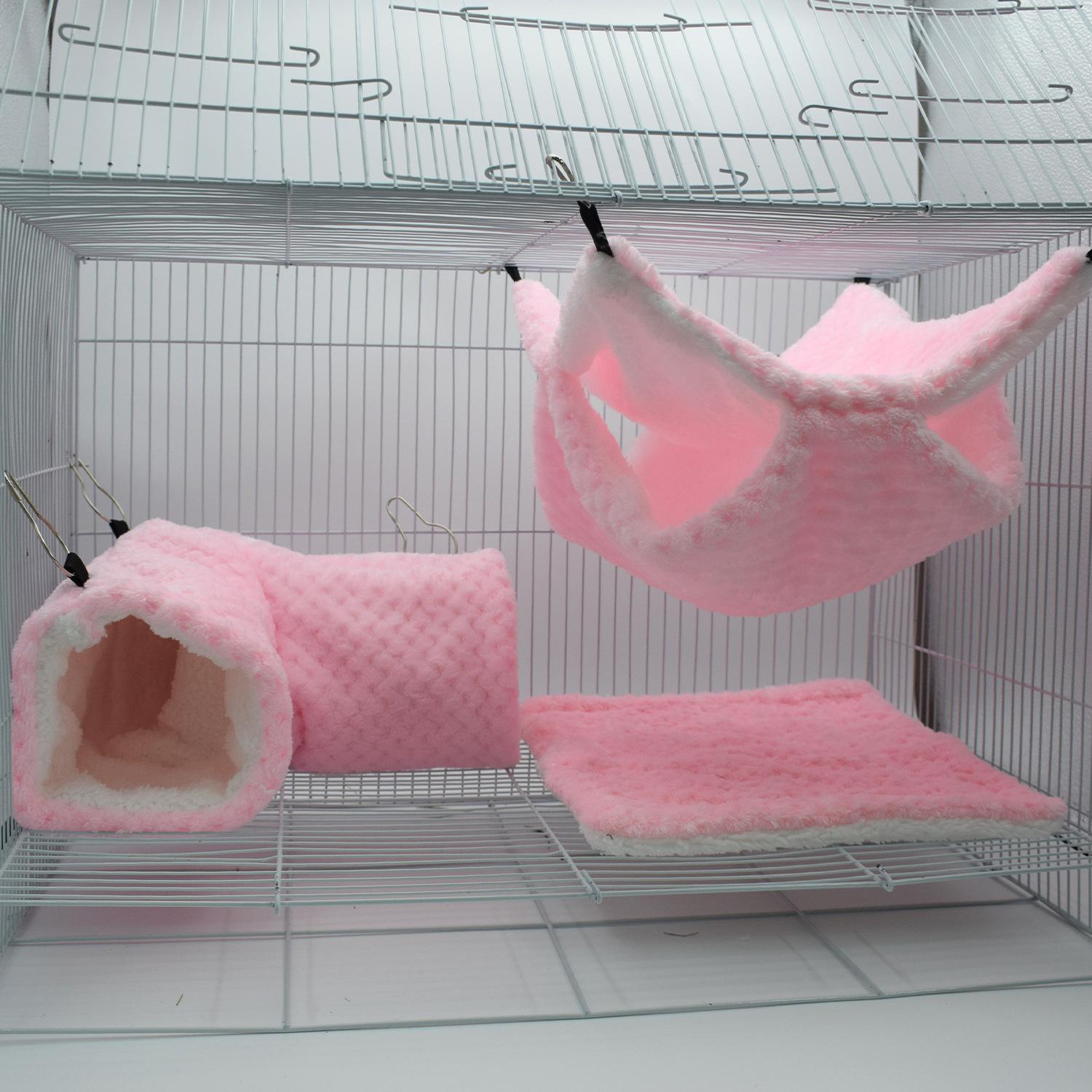 

Норка, Морская свинка, Двухслойный, Дом со скрытым туннелем One Size розовый