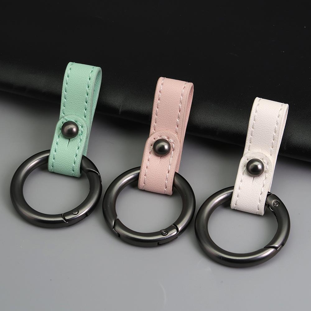 PU Leather Key Rings Zinc Alloy Ring Super Lightweight Cowhide Keychain Multi-purpose Man Car Keychain Outdoor Tool