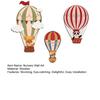 3 Pcs Hot Air Balloon Wall Decor Boho Wooden Nursery Wall Art Cartoon Animals Hot Air Balloon Wall Sculpture for Kids Bedroom Baby Shower Decoration