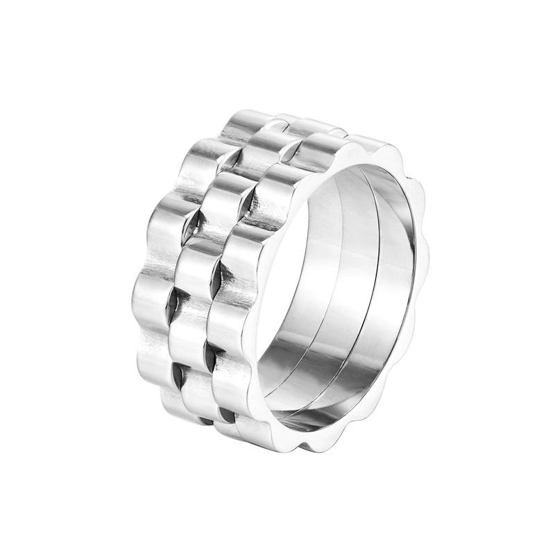 Hot Selling Vintage Stainless Steel Hip Hop Ring Personality Gear Shape Ring Simple Man Woman Fashion Jewelry Gift Daily Wear