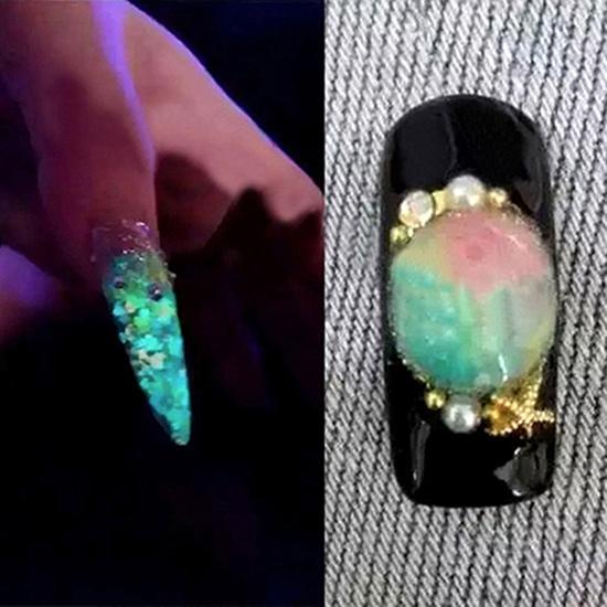 Glitter Luminous Nail Art Decoration DIY Acrylic Manicure Nail Glitter Stone