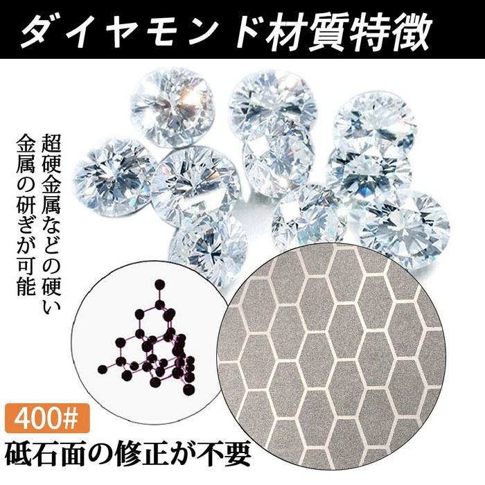 GOKEI Diamond Whetstone & Flattening Stone 150/400 Grit with Aluminum Base for Coarse Grinding & Sharpening Knives
