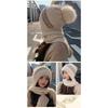 New Hoodie Beanie With Pom Winter Windproof Warm Knit Hats Ribbed Knitted Beanies Neck Guard Ski Hat For Women